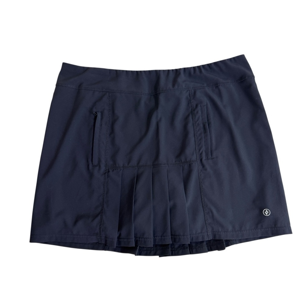 Jofit Black Skort Pleated Ruffle Hem Womens Size XL Activewear Golf Tennis